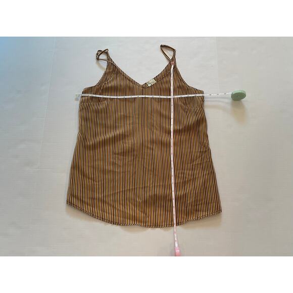Japna Neutral Brown Striped Satin Cami / Camisole, Size M - Picture 10 of 12